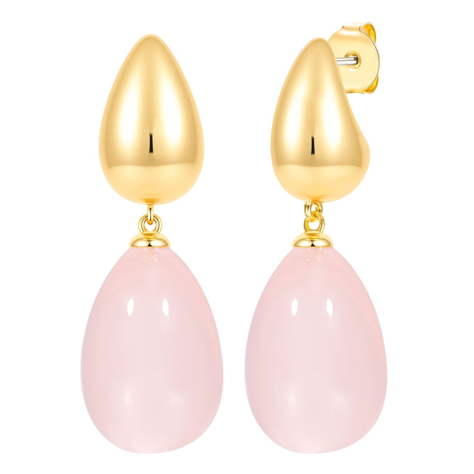 Ohrhänger gelbgold Kunststoff rosa