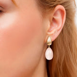 Ohrhänger gelbgold Kunststoff rosa