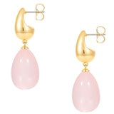 Ohrhänger gelbgold Kunststoff rosa