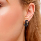 Ohrstecker gelbgold Kunststoff blau