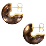 Ohrstecker gelbgold Kunststoff blau