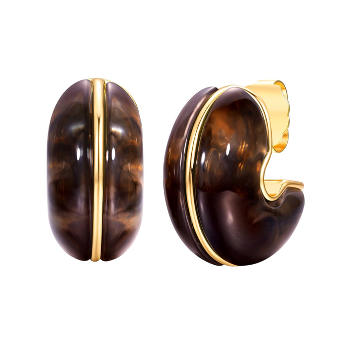 Ohrstecker gelbgold Kunststoff blau