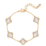 Armband gelbgold Zirkonia weiß Perlmutt weiß