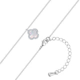 Kette mit Anhänger Zirkonia weiß Perlmutt weiß