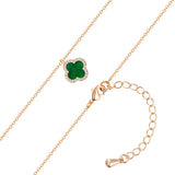 Kette mit Anhänger gelbgold Zirkonia weiß Acryl grün