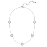 Kette mit Anhänger Zirkonia weiß Perlmutt weiß