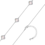 Kette mit Anhänger Zirkonia weiß Perlmutt weiß