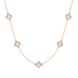 Kette mit Anhänger gelbgold Zirkonia weiß Perlmutt weiß