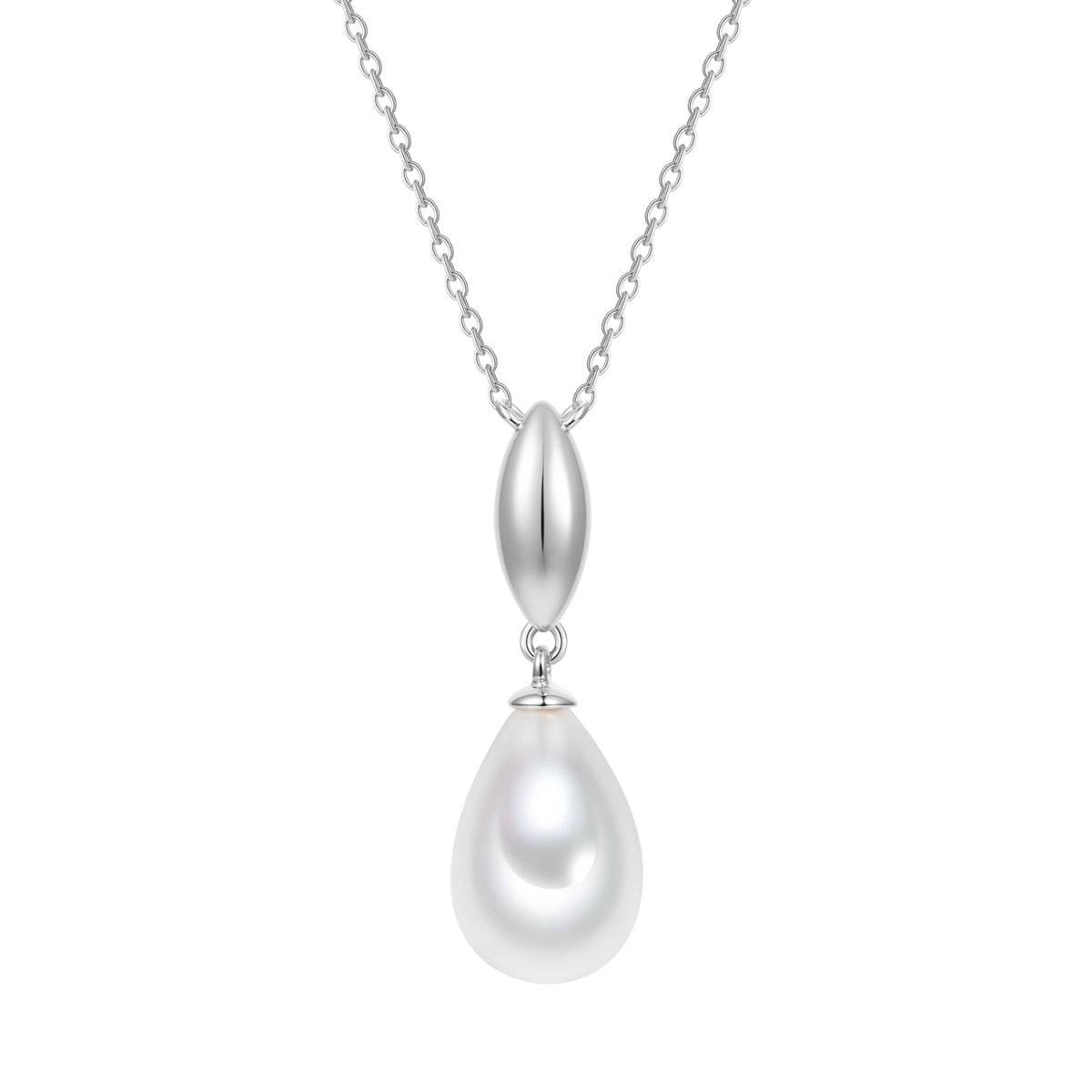 Kette mit Anhänger Glasperle weiß
