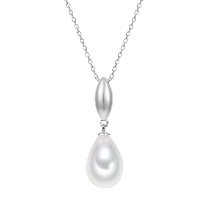 Kette mit Anhänger Glasperle weiß