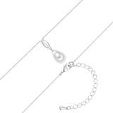 Kette mit Anhänger Glasperle weiß