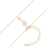 Kette mit Anhänger gelbgold Glasperle weiß
