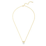 Kette mit Anhänger gelbgold Glasperle weiß