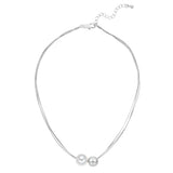 Kette mit Anhänger Glasperle weiß
