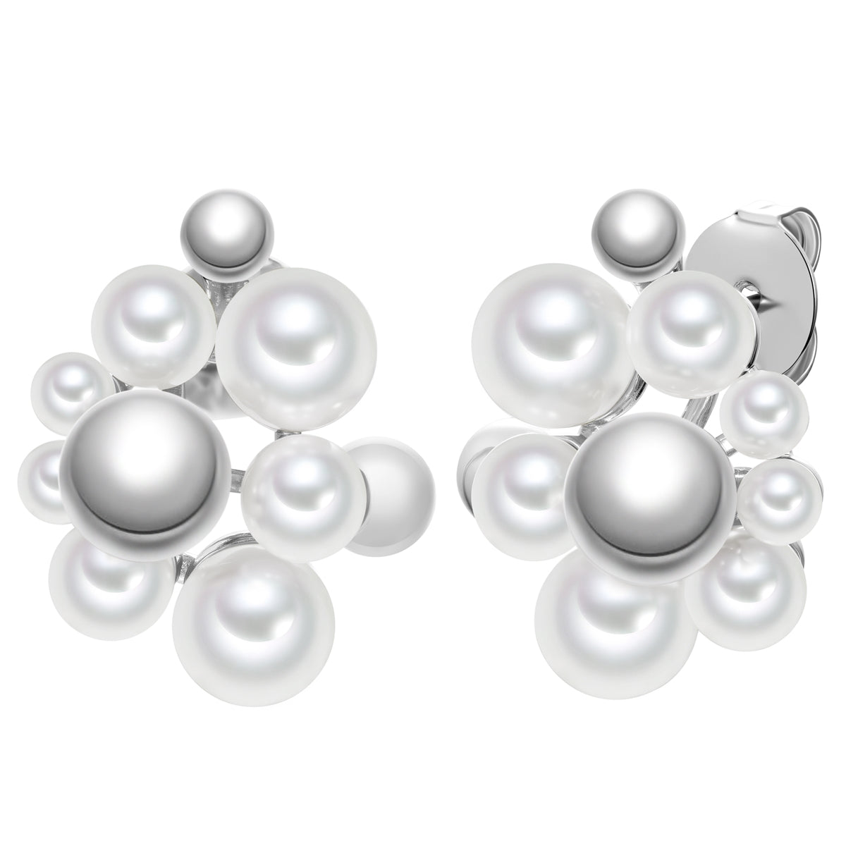 Ohrstecker Perle (synth.) weiß