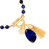 Armband gelbgold Naturstein blau