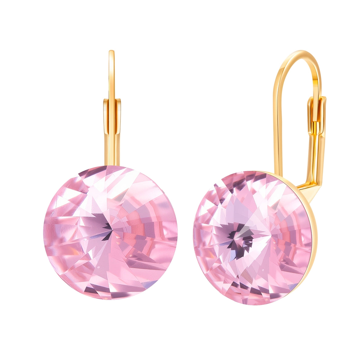 Creolen gelbgold Glas pink