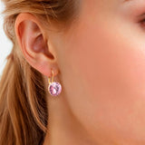 Creolen gelbgold Glas pink