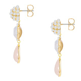 Ohrhänger gelbgold Glas opal Perle (synth.) weiß