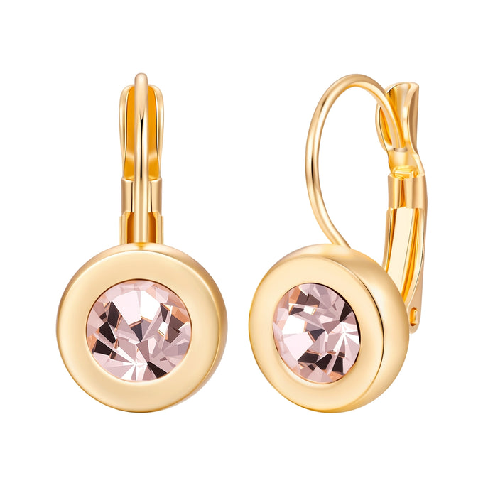 Ohrhänger gelbgold Glaskristall apricot