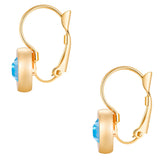Ohrhänger gelbgold Glaskristall blau