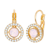 Ohrhänger gelbgold Zirkonia weiß Glaskristall opal rosa