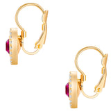Ohrhänger gelbgold Zirkonia weiß Glaskristall pink