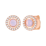 Ohrstecker roségold Zirkonia weiß Glaskristall opal rosa