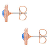 Ohrstecker roségold Zirkonia weiß Glaskristall blau