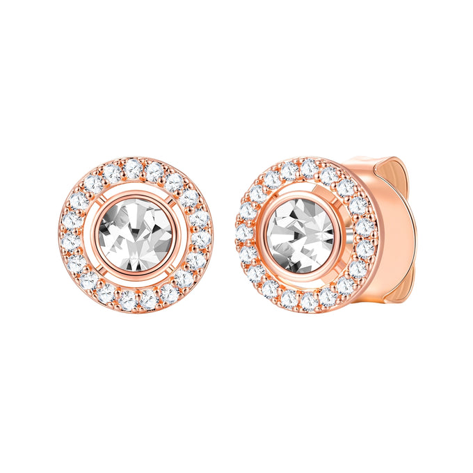 Ohrstecker roségold Zirkonia weiß Glaskristall weiß