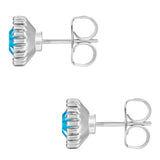 Ohrstecker Glaskristall blau