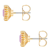 Ohrstecker gelbgold Glaskristall opal rosa