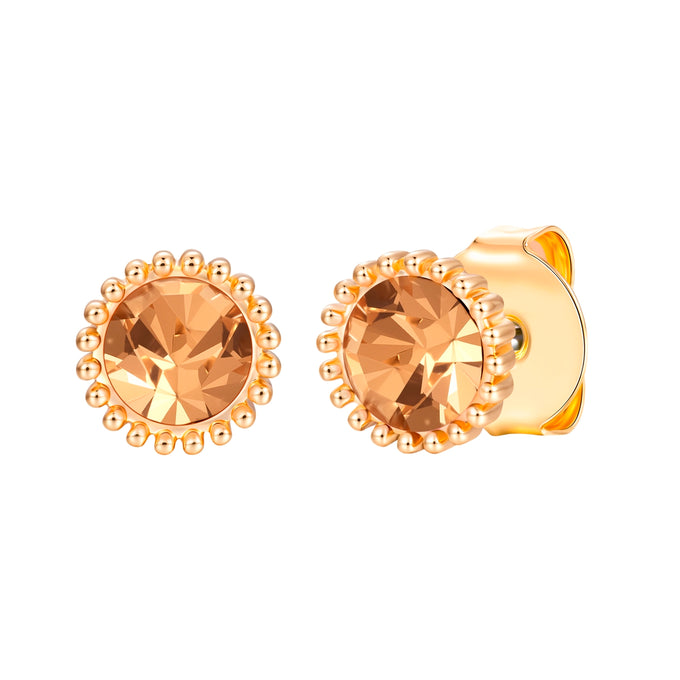 Ohrstecker gelbgold Glaskristall gold