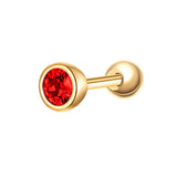 Piercing Sterling Silber gelbgold Zirkonia rot