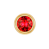 Piercing Sterling Silber gelbgold Zirkonia rot