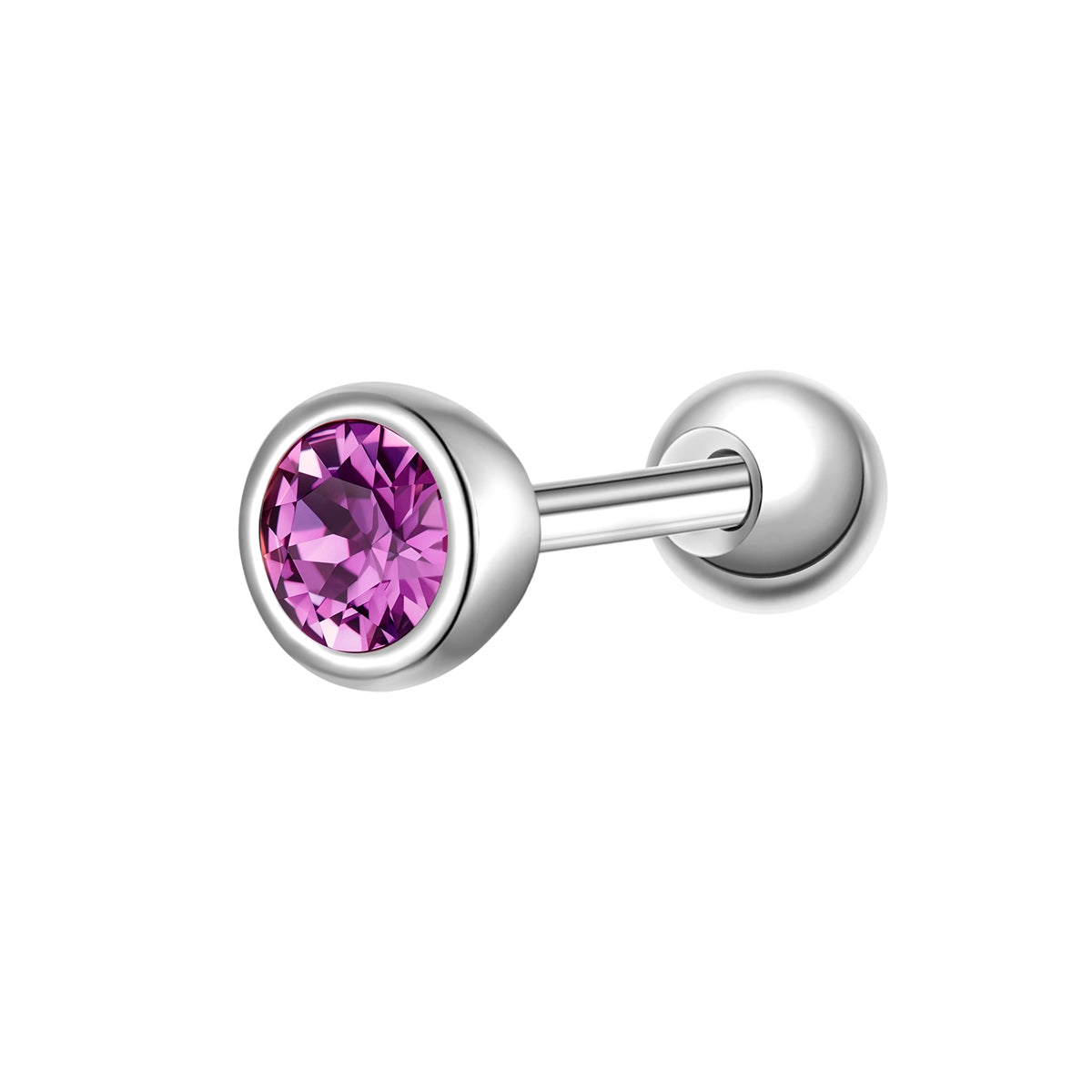 Piercing Sterling Silber Zirkonia lila