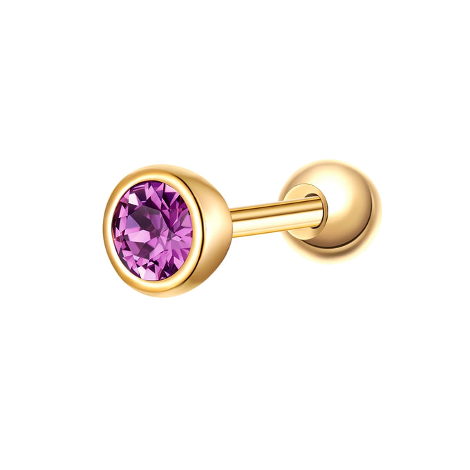Piercing Sterling Silber gelbgold Zirkonia lila