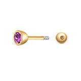 Piercing Sterling Silber gelbgold Zirkonia lila