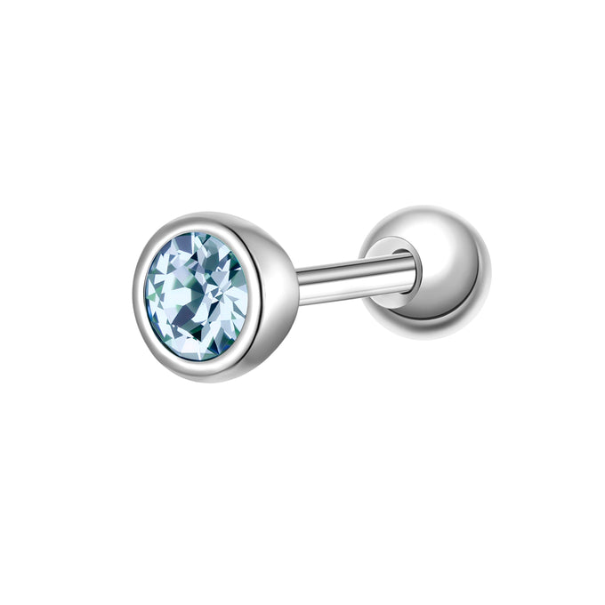 Piercing Sterling Silber Zirkonia hellblau