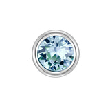 Piercing Sterling Silber Zirkonia hellblau
