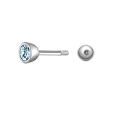 Piercing Sterling Silber Zirkonia hellblau