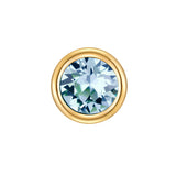 Piercing Sterling Silber gelbgold Zirkonia hellblau
