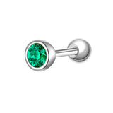Piercing Sterling Silber Zirkonia grün