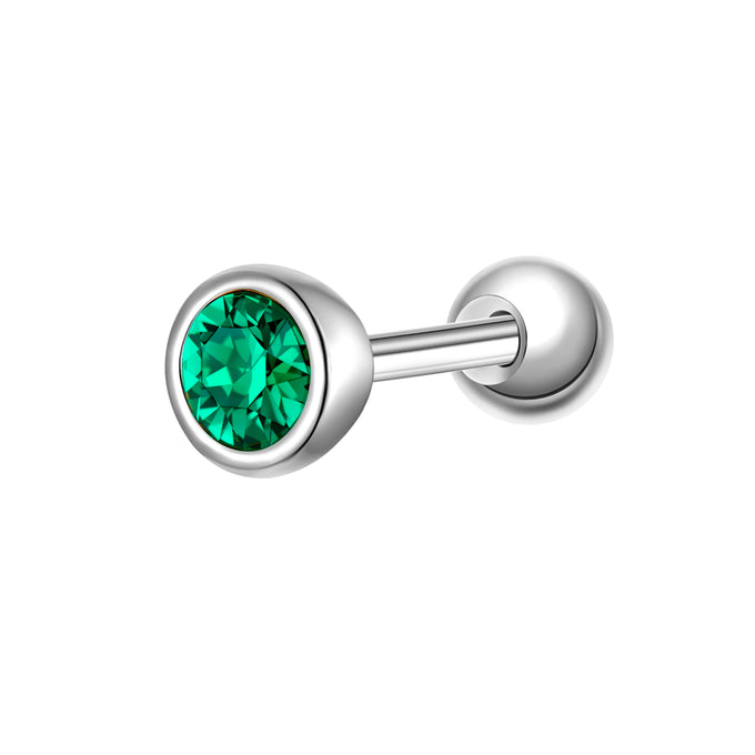 Piercing Sterling Silber Zirkonia grün