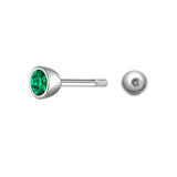 Piercing Sterling Silber Zirkonia grün
