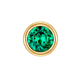 Piercing Sterling Silber gelbgold Zirkonia grün