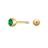 Piercing Sterling Silber gelbgold Zirkonia grün