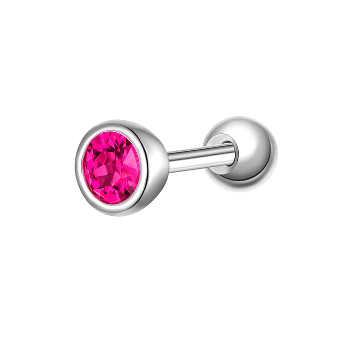 Piercing Sterling Silber Zirkonia rot