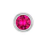 Piercing Sterling Silber Zirkonia rot