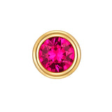 Piercing Sterling Silber gelbgold Zirkonia rot